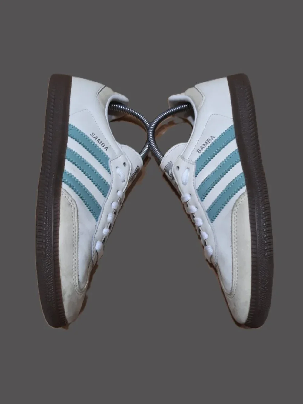 Adidas Samba Originals OG Womens Size 7.5 Ivory Green Brown Gum Sneakers (#2407) - Picture 9 of 14